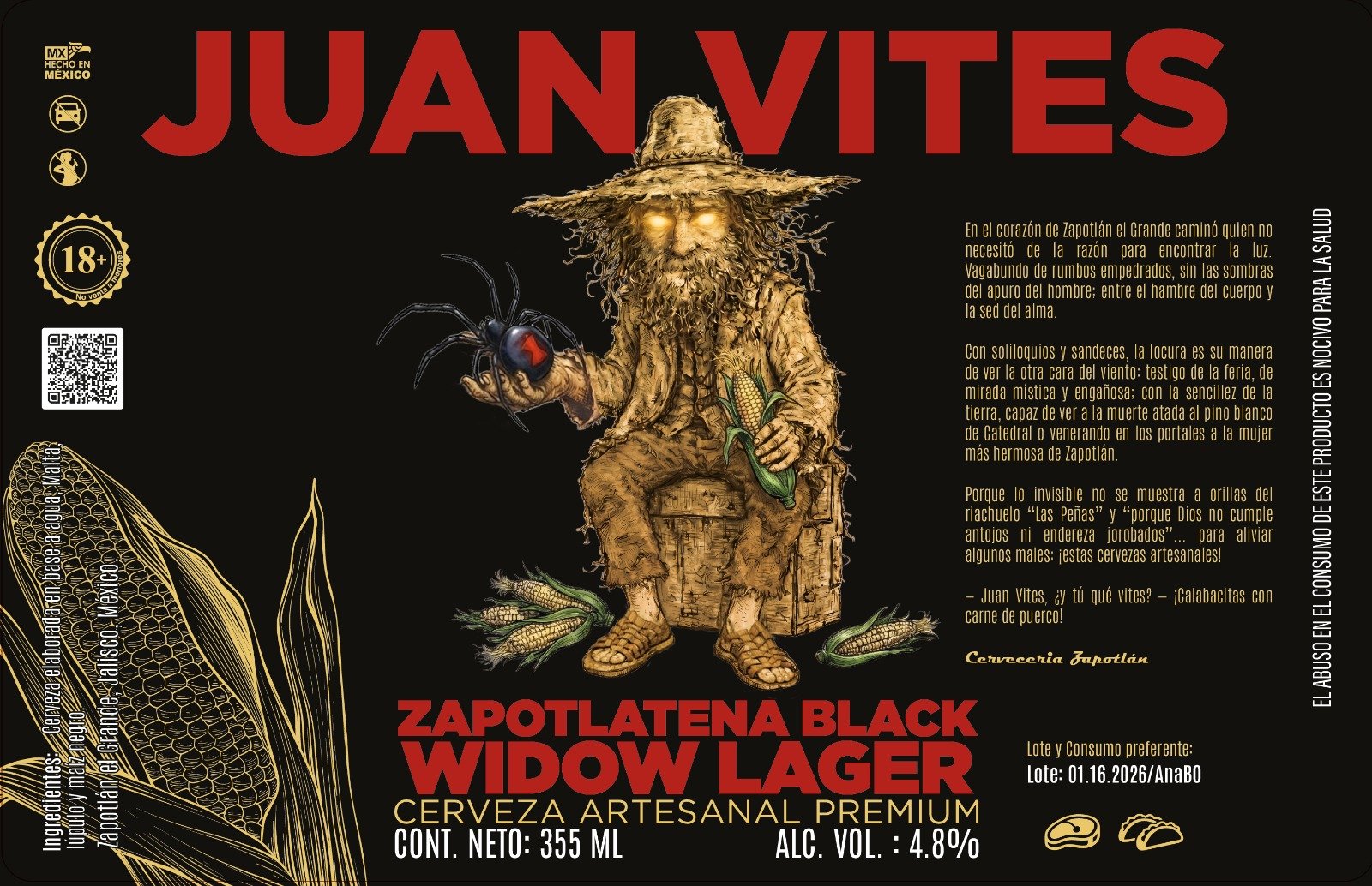 Juan Vites Zapotlatena Black Widow Lager